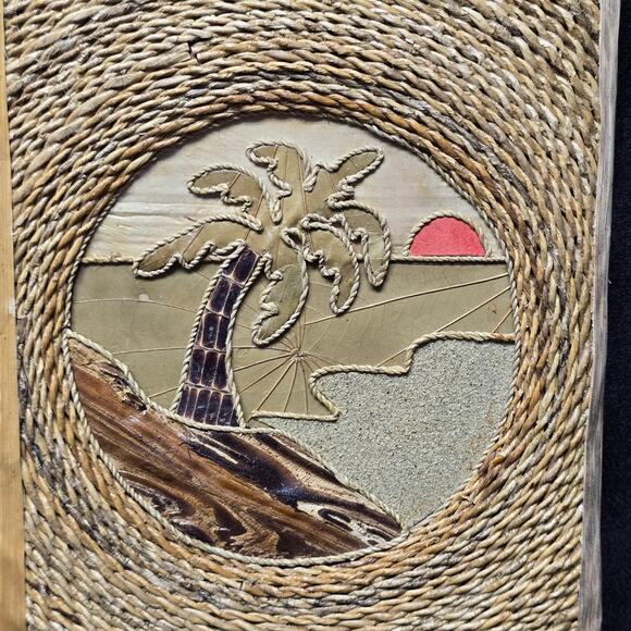 Handmade Island Wood & Leaf Photo Album Scrapbook - Picture 2 of 14